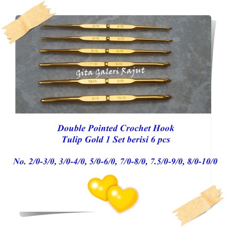 Jual Tulip Gold Set Hakpen Tulip Set Jarum Rajut Hakken Hakpen Alat