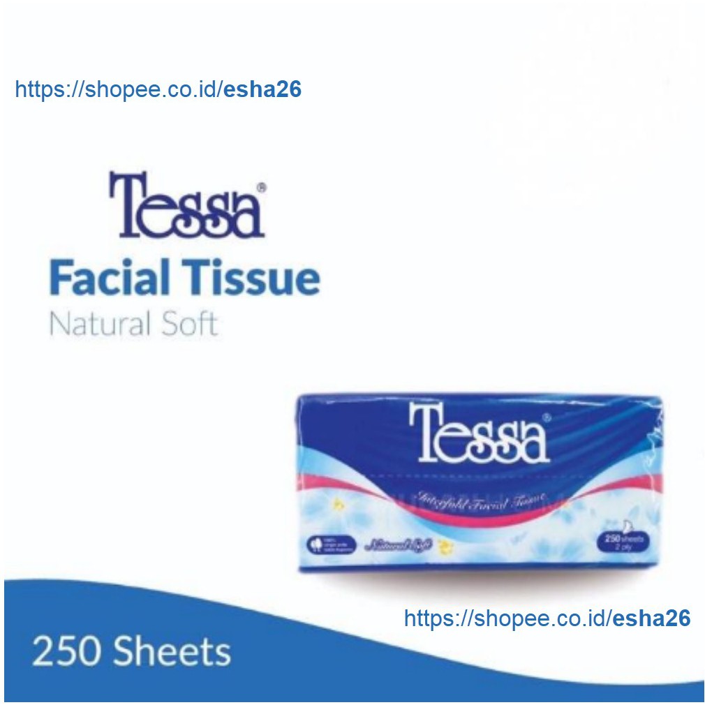 Jual Tisu Wajah Tessa 250 Lembar Tessa Facial Tissue Natural Soft 250