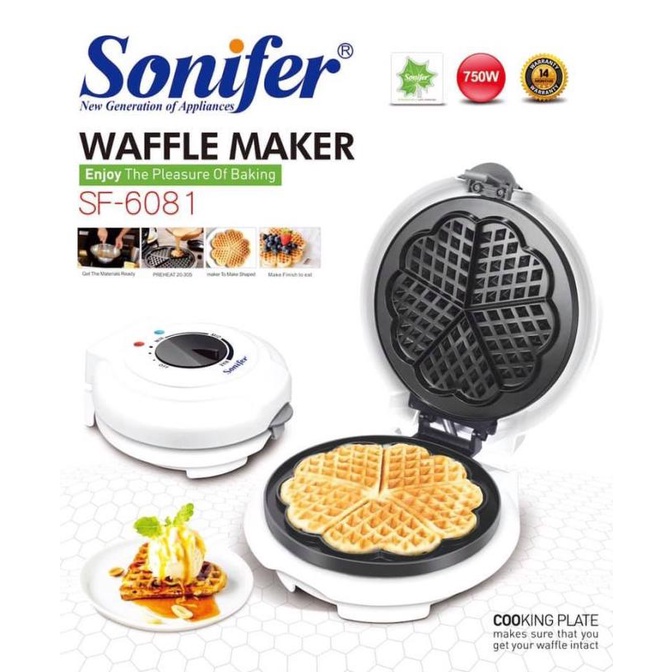 Jual Sonifer Waffle Maker Croffle Maker Bentuk Love Hati Shopee Indonesia