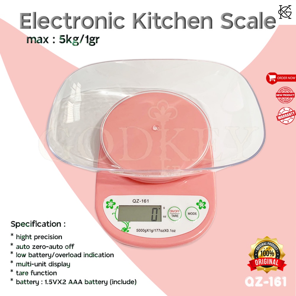 Jual Timbangan Dapur Digital Elektronik Qz Kapasitas Kg Gram