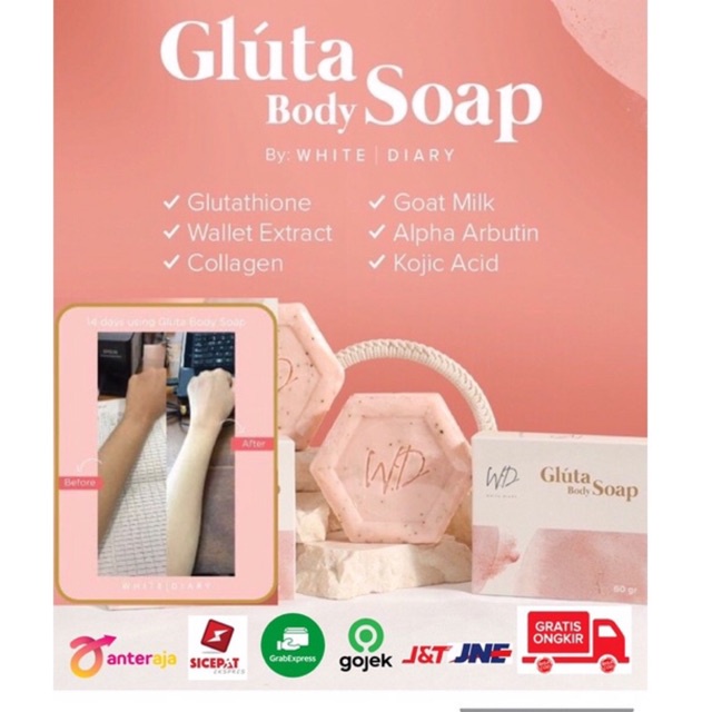 Jual White Diary Gluta Body Soap Sabun Mencerahkan Whitening