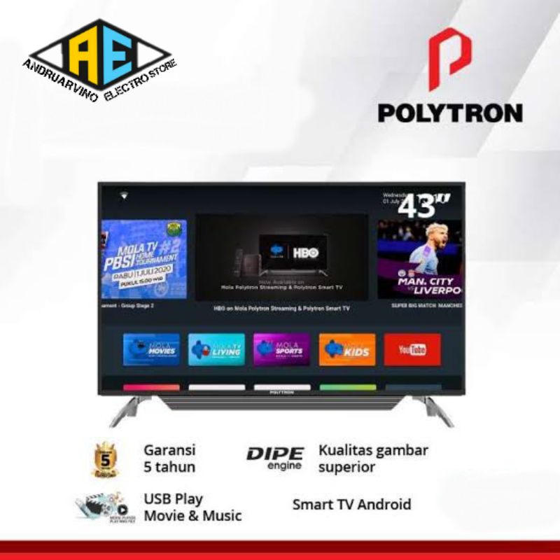 Jual LED TV POLYTRON PLD43AS1558 SMART TV POLYTRON MOLA TV Shopee