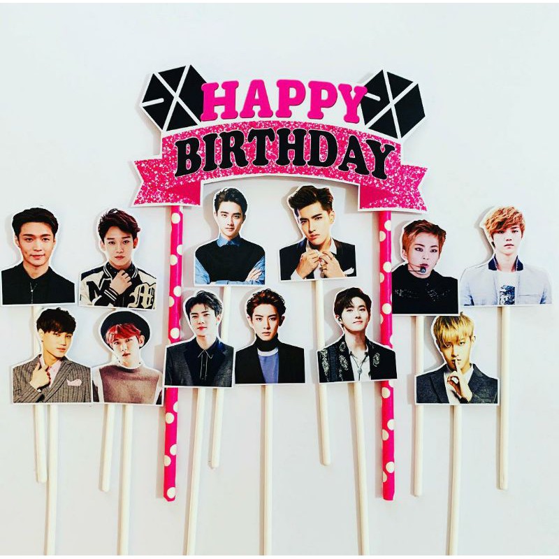 Jual Exo Kpop Topper Cake Birthday Hiasan Kue Ulang Tahun Shopee