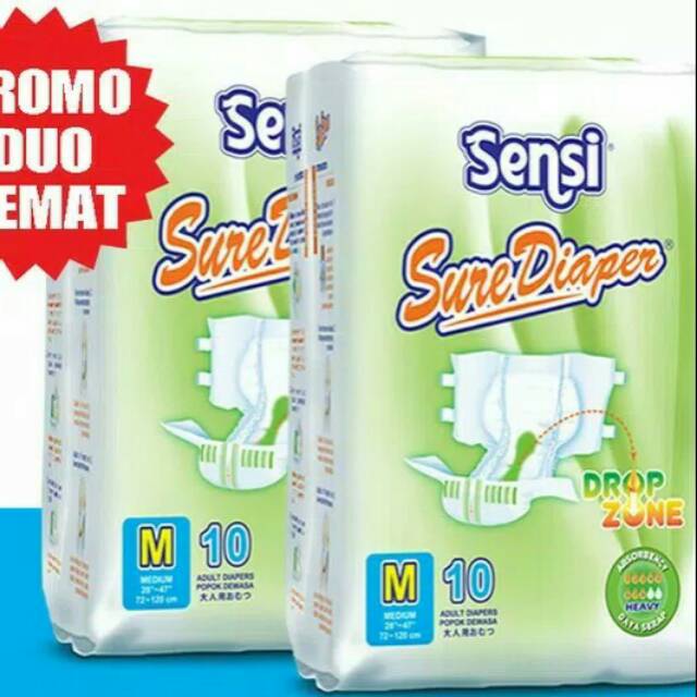 Jual Sensi Sure Diaper M Due Hemat Popok Perekat Dewasa Shopee