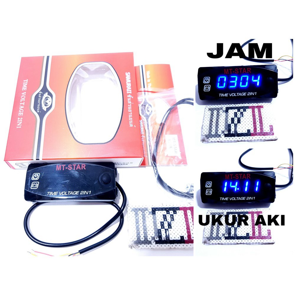 Jual Promo Gr In Volt Meter Aki Dan Jam Fungsi Voltmeter