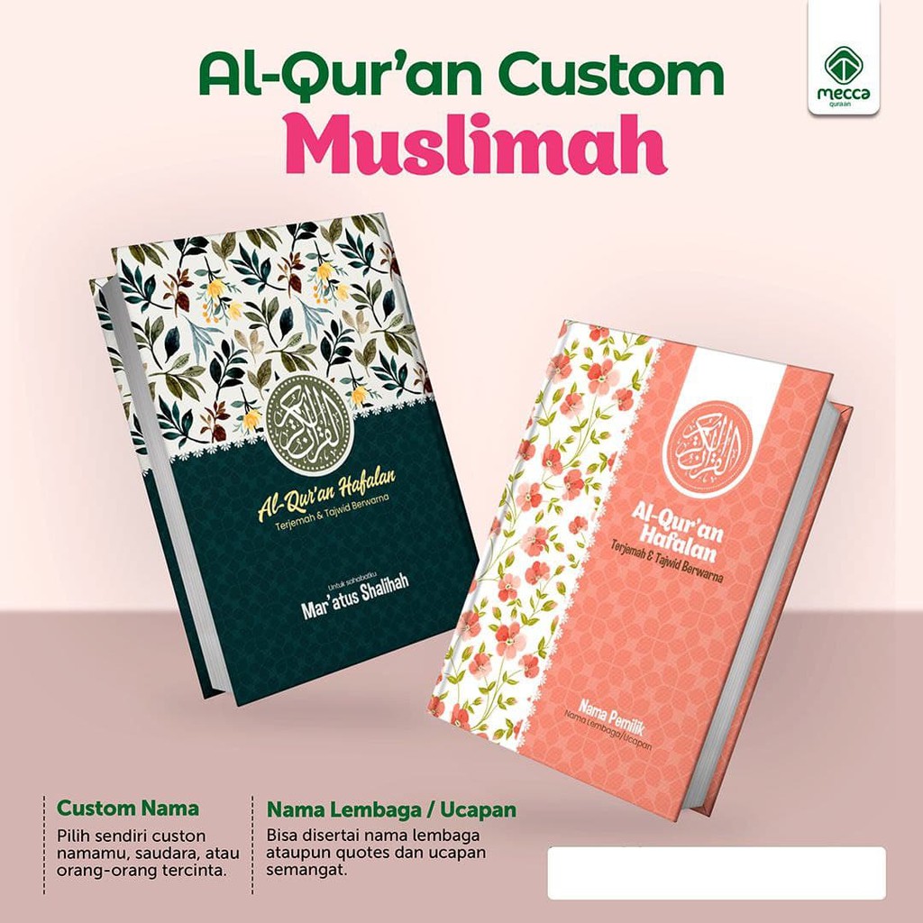 Jual Al Quran Custom Hafalan A4 Besar GRATIS CUSTOM NAMA Lebih