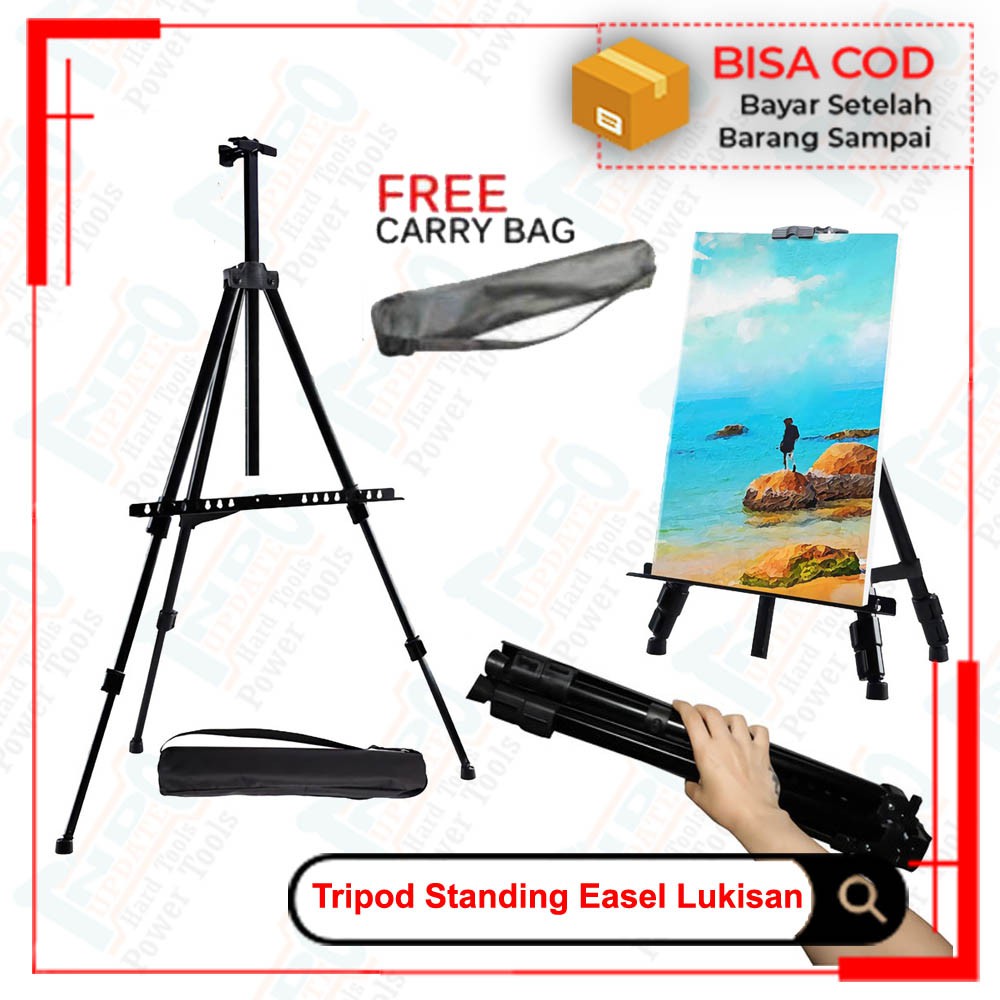 Jual Stand Lukis Aluminium Easel Besi Tripod Holder Lukisan Display