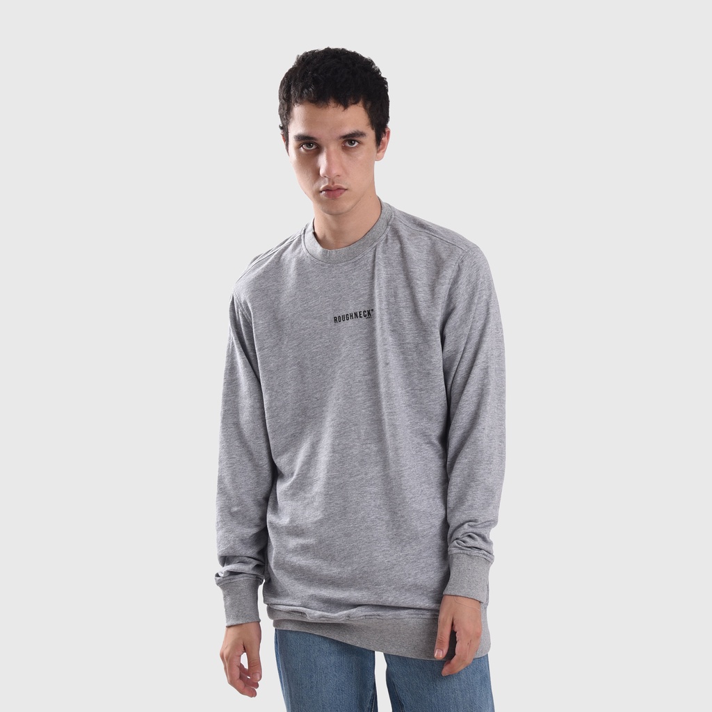 Jual Roughneck CT004 Misty Grey Mini Sig Black Crewneck Indonesia