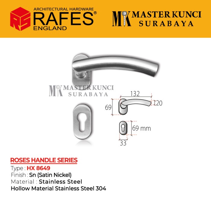 Jual Handle Pintu Roses Stainless Steel Hx Shopee Indonesia