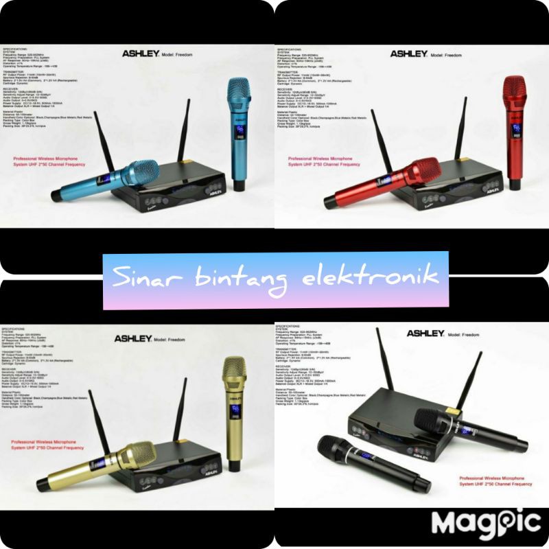 Jual Mic Wireless Ashley Freedom Original Ubah Frequensy Shopee Indonesia