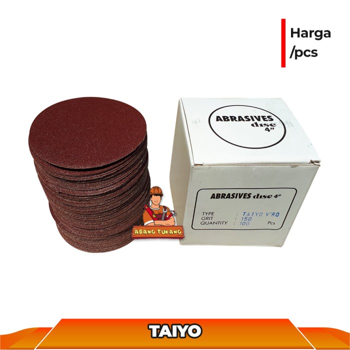 Jual Amplas Tempel Taiyo Merah Inch Velcro Bulat Abrasive Box