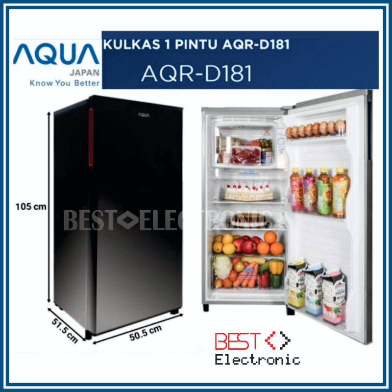 Jual Kulkas Pintu Aqua Aqr D Aqr D D Aqua Hitam Khusus