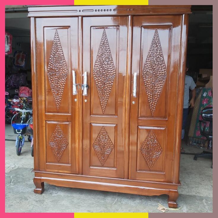 Jual Lemari Jati Lemari Kayu Jati 3 Pintu Jumbo Shopee Indonesia