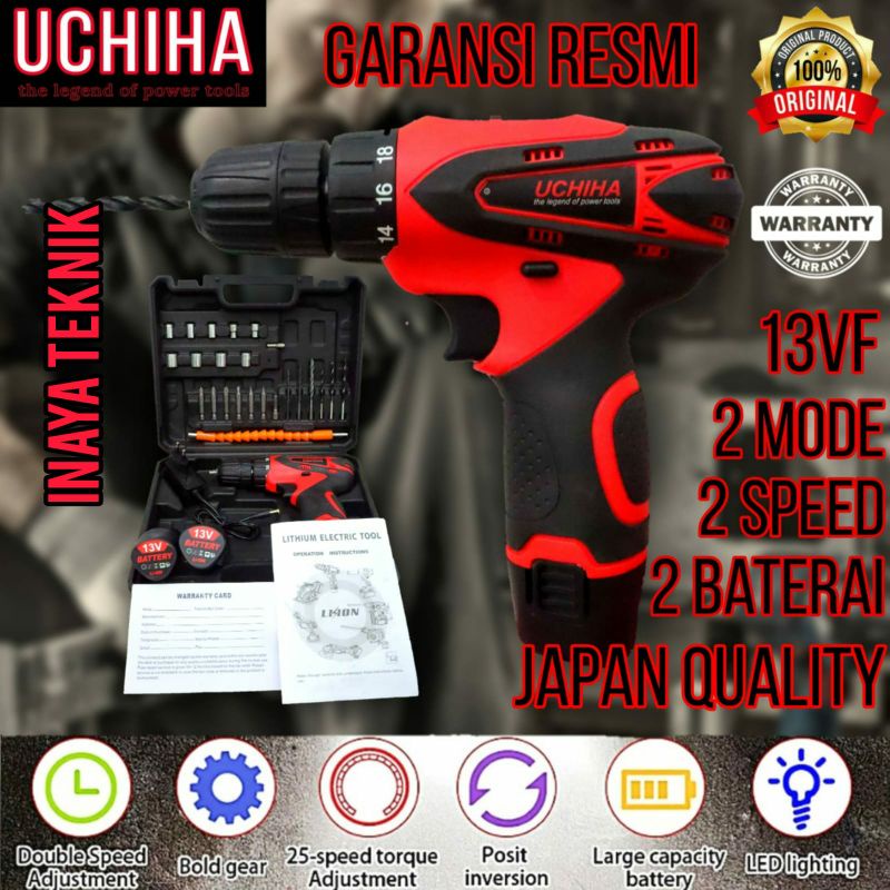 Jual Mesin Bor Baterai Kayu Besi Obeng Elektrik Uchiha Japan Power Full