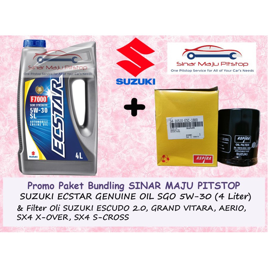 Jual Paket Bundling Oli SGO ECSTAR 5W 30 Filter Oli SUZUKI SX4 X OVER