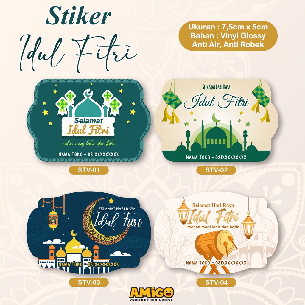 Jual STICKER LEBARAN STIKER IDUL FITRI STICKER TOPLES HARDTOP STIKER