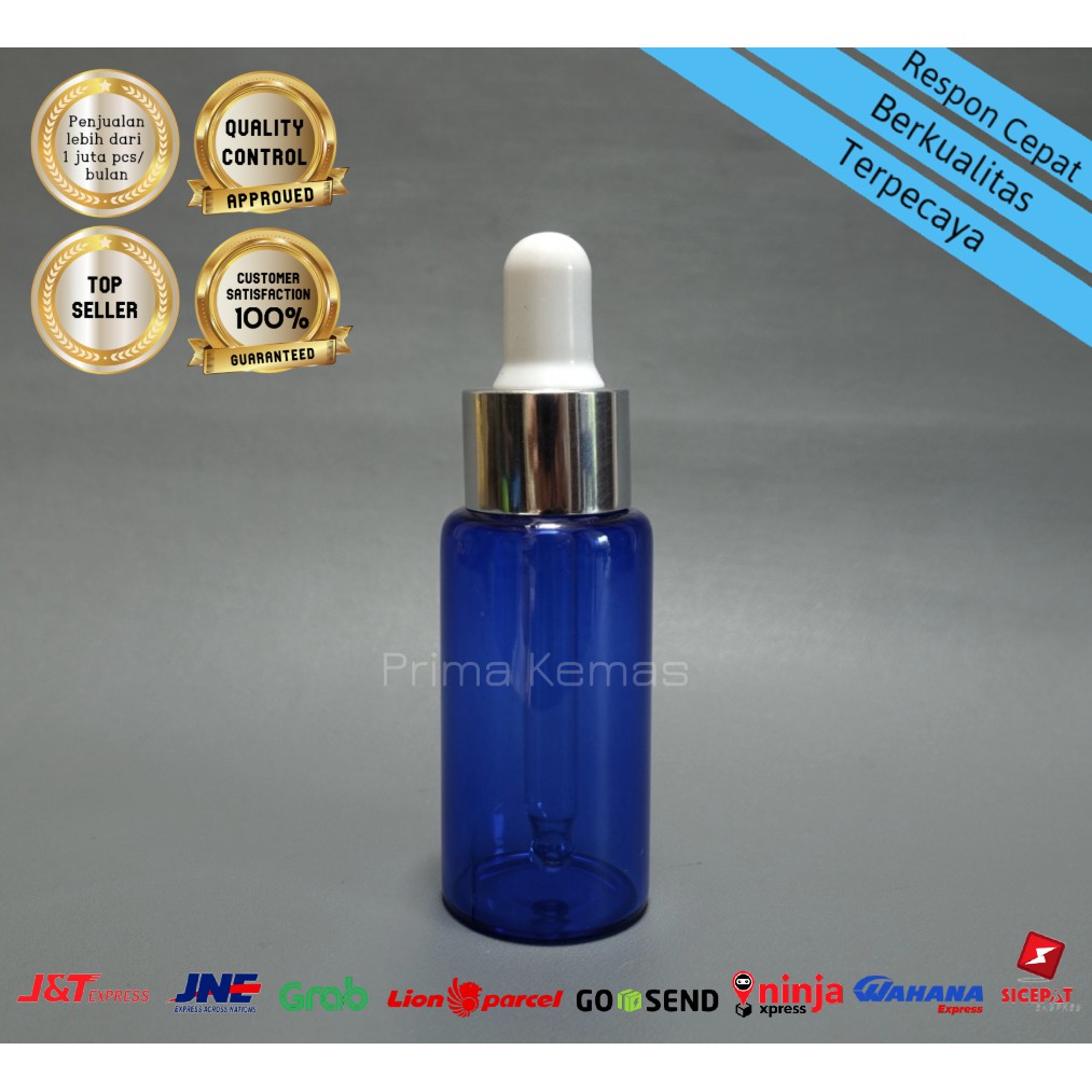 Jual Botol Kaca Pipet 20 Ml Botol Kaca Serum Tetes Botol Kaca Biru