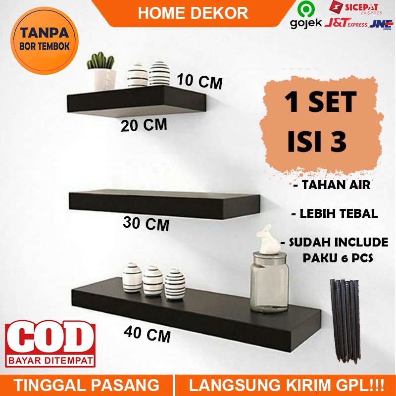 Jual HIASAN DINDING RAK TEMPEL LEBAR 10CM SUSUN MINIMALIS AMBALAN KAYU