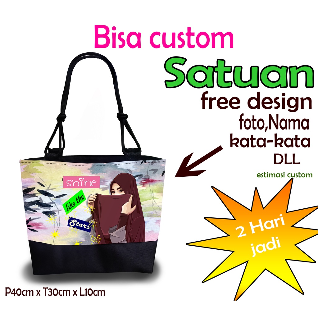 Jual Tote Bag Totebag Wanita Tote Bag Resleting Tote Bag Kanvas Bisa