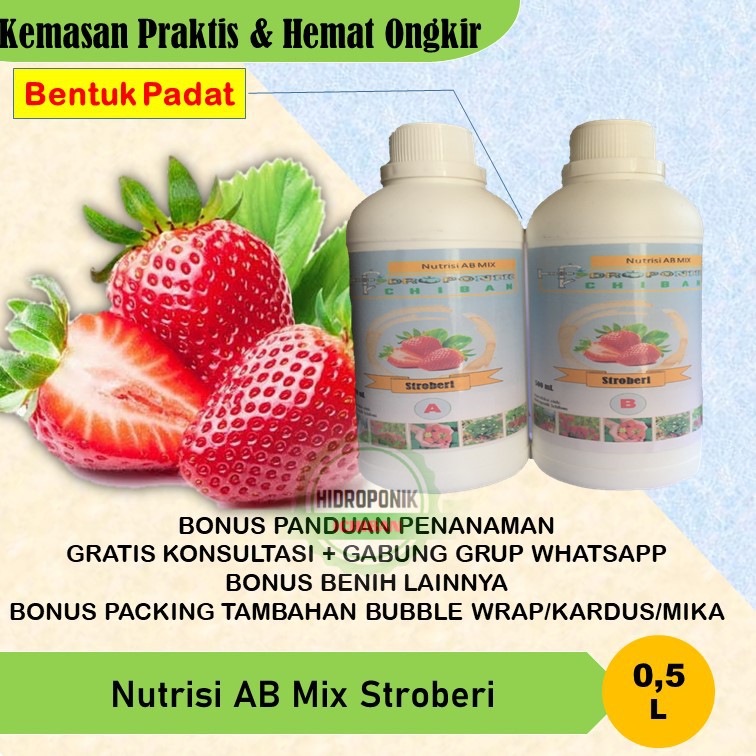 Pupuk Hidroponik Nutrisi Ab Mix Stroberi Strawberry Ml Botol Padat