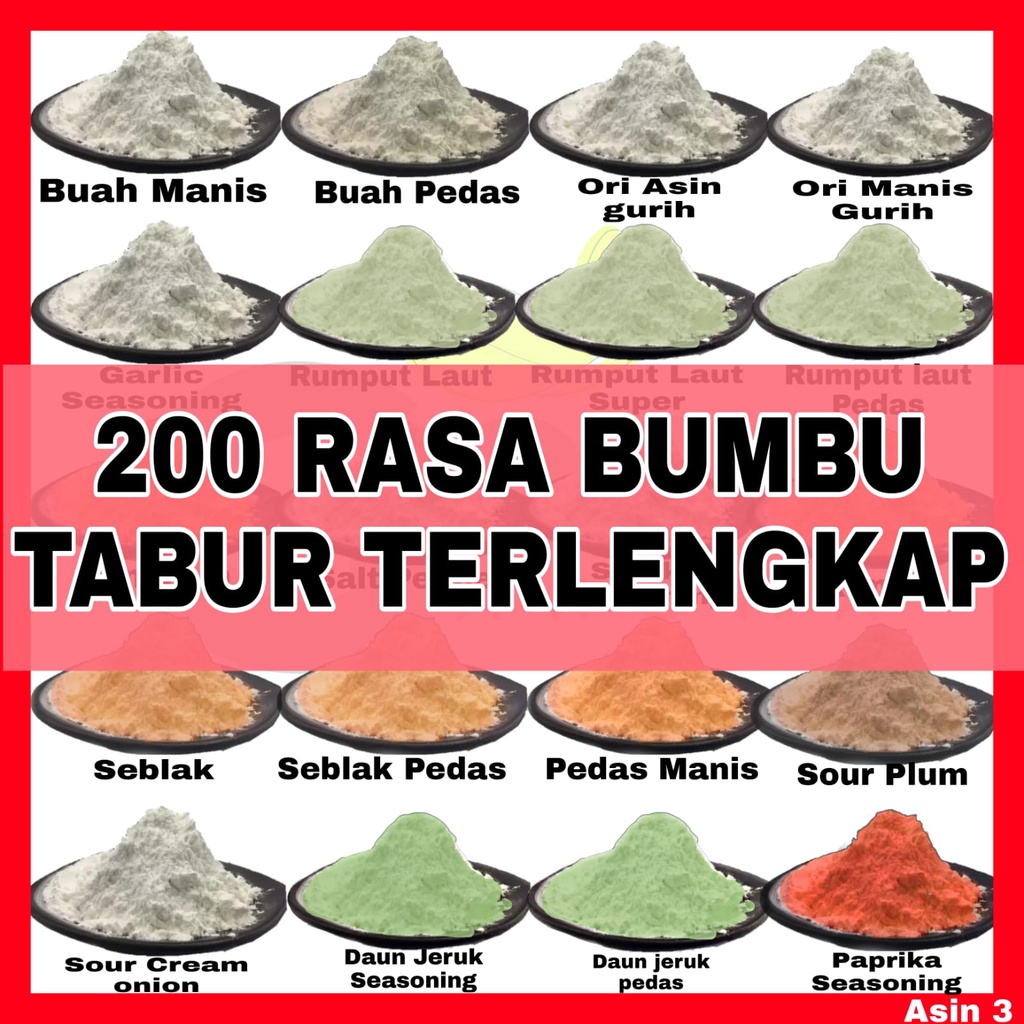 Jual Jual Bumbu Tabur Aneka Rasa Asin Manis Gurih Pedas 40 Gram Bubuk