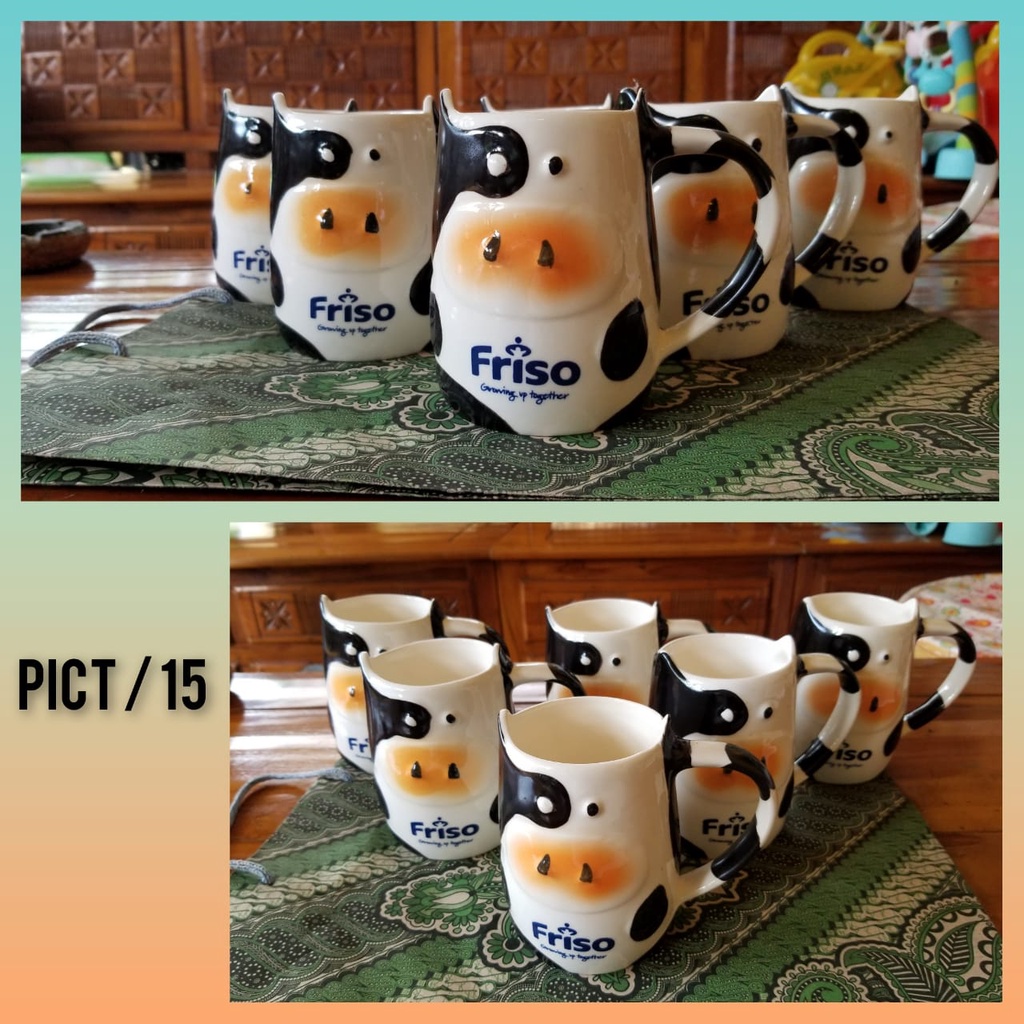 Jual Mug Cangkir Gelas Keramik Cow Sapi Black White Edition