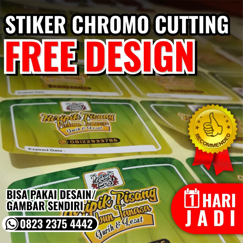 Jual Cetak Sticker Label Bahan Chromo BULAT Atau KOTAK Shopee Indonesia