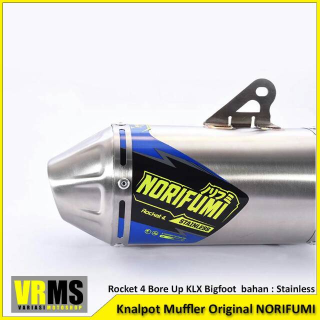 Jual Knalpot Muffler Original Norifumi Stainless Rocket Bore Up Klx