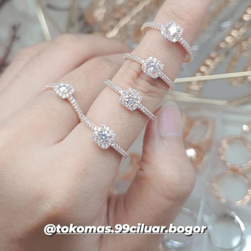 Jual Cincin Variasi Mata Putih 9K Shopee Indonesia