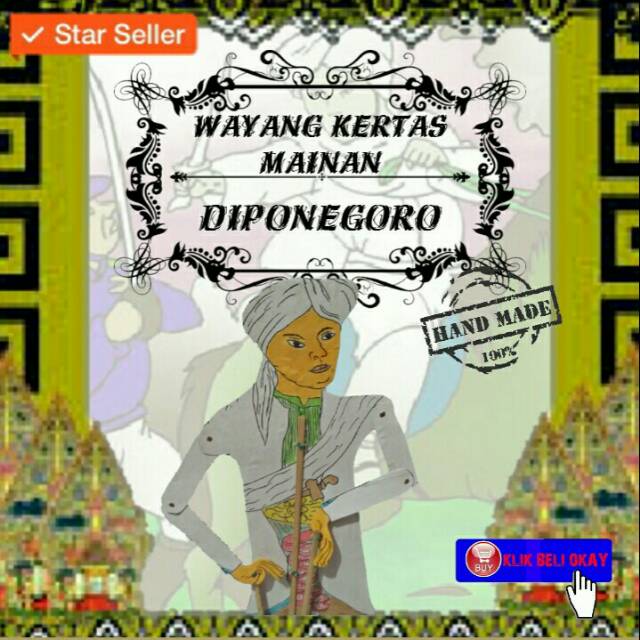 Jual Wayang Kertas Mainan Seri Tokoh Pahlawan Nasional Pangeran