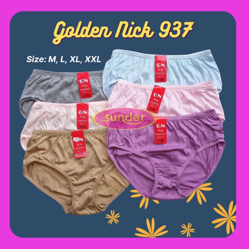 Jual PAKET 6 12 Celana Dalam Golden Nick 937 Jumbo M L XL XXL Cd GN