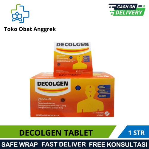 Jual DECOLGEN STRIP ISI 4 TABLET MEREDAKAN FLU SEPERTI SAKIT KEPALA