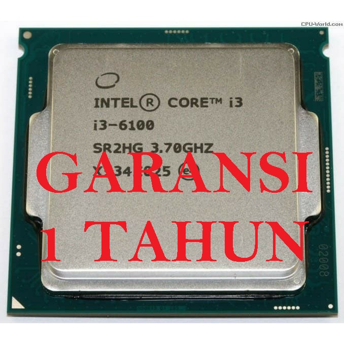 Jual Processor Intel Core I3 6100 3 70GHZ Tray LGA 1151 Garansi 1 Tahun