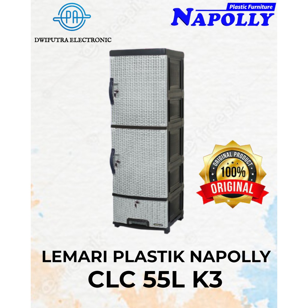 Jual LEMARI PLASTIK NAPOLLY 4 SUSUN CLC 55 L K3 SAKURA Shopee Indonesia