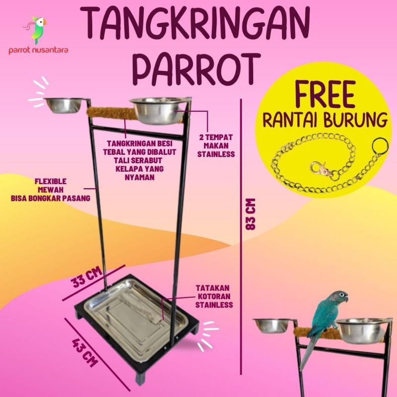 Jual TANGKRINGAN BURUNG PARROT BESI TINGGI KUAT KOKOH Shopee Indonesia