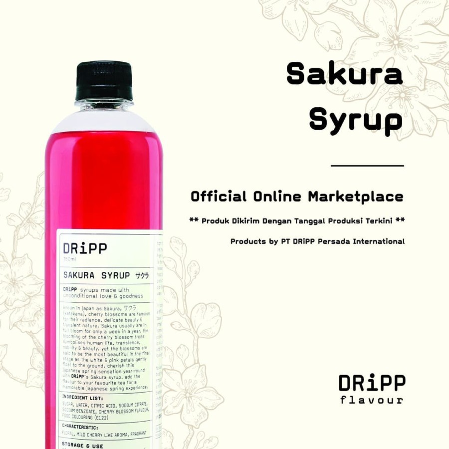 Jual Dripp Sakura Flavour Syrup Sirup Sakura Shopee Indonesia