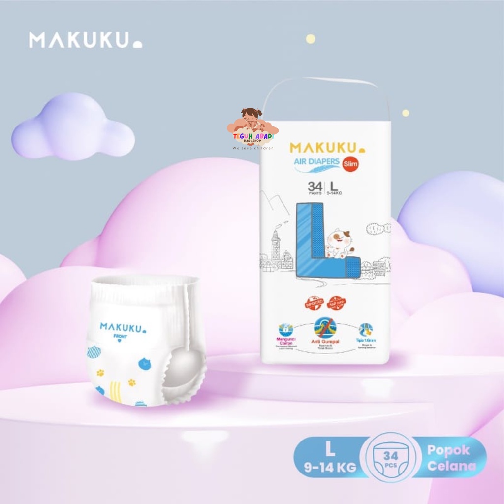 Jual Ta Makuku Baby Pampers Air Diapers Slim Pants Tape Popok