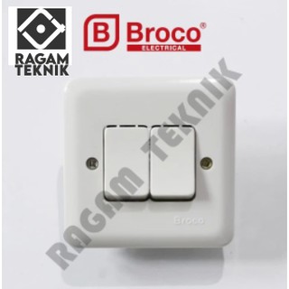 Jual Saklar Broco Double Seri Switch Cream U Ib Tanam Tembol Ganda