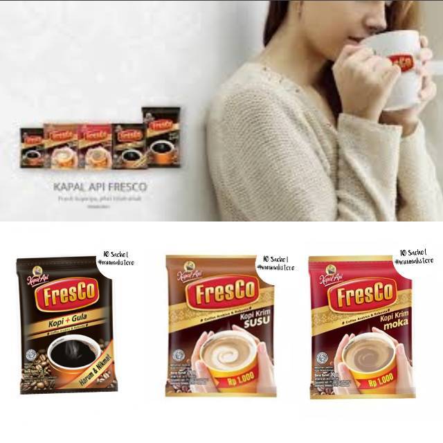 Jual Drink 10pcs Fresco Kopi Kapal Api Gula Susu Moca Cappucino