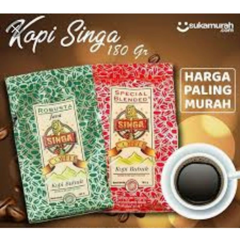 Jual PROMO KOPI SINGA Special Blended Robusta Java Arabika Java 180gr