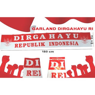 Jual Garland Hiasan Dekorasi Dirgahayu Republik Indonesia Hut Ri Merah