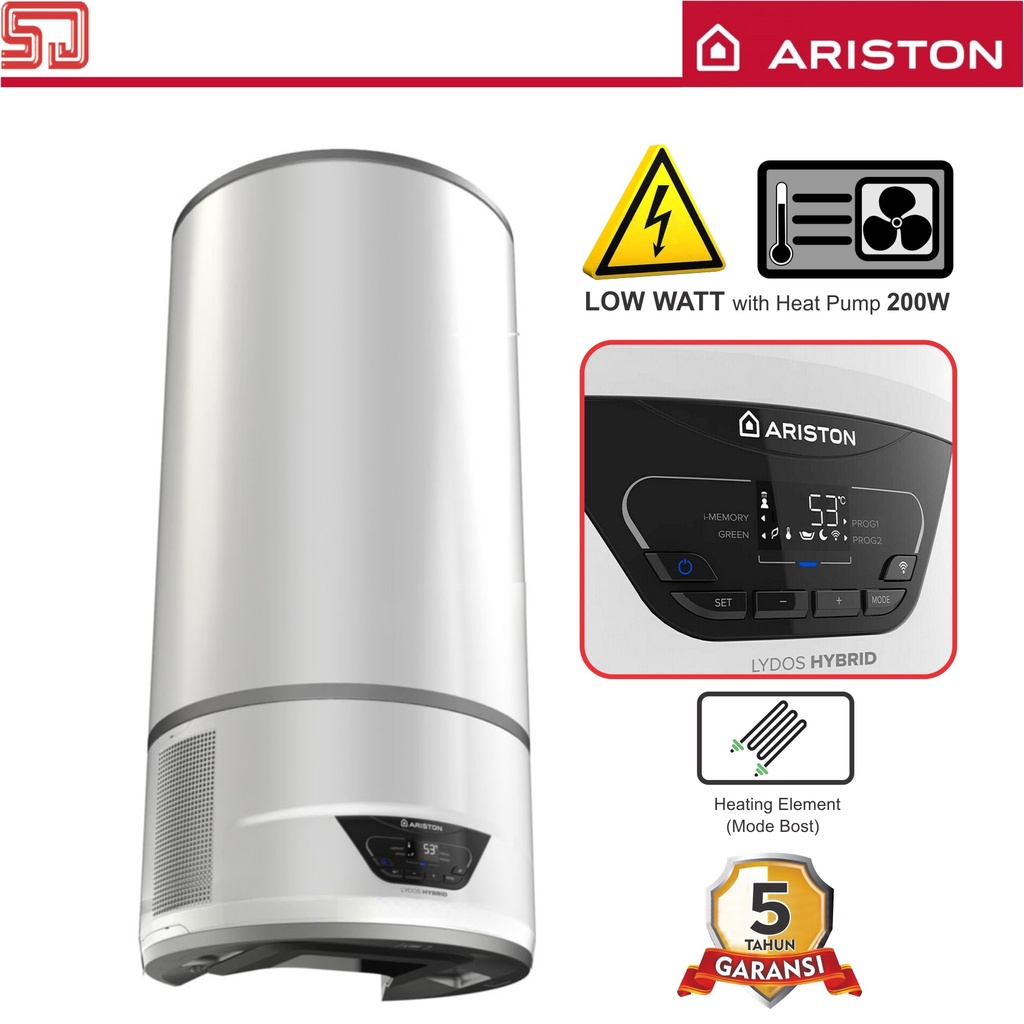 Jual Ariston Lydos Hybrid Water Heater 80 Liter Pemanas Air Mandi Heat