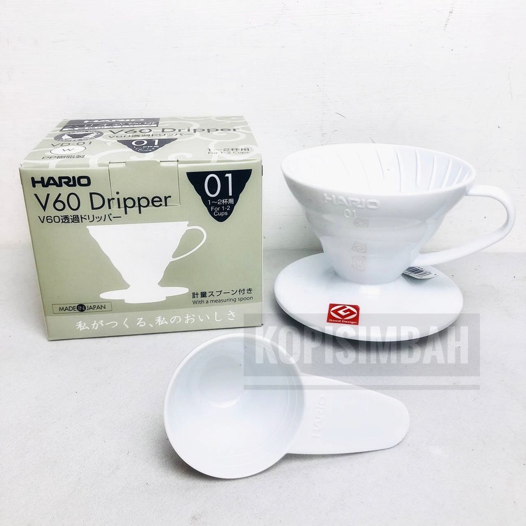 Jual HARIO V60 Coffee Dripper VD 01W Size 01 White Alat Seduh Driper