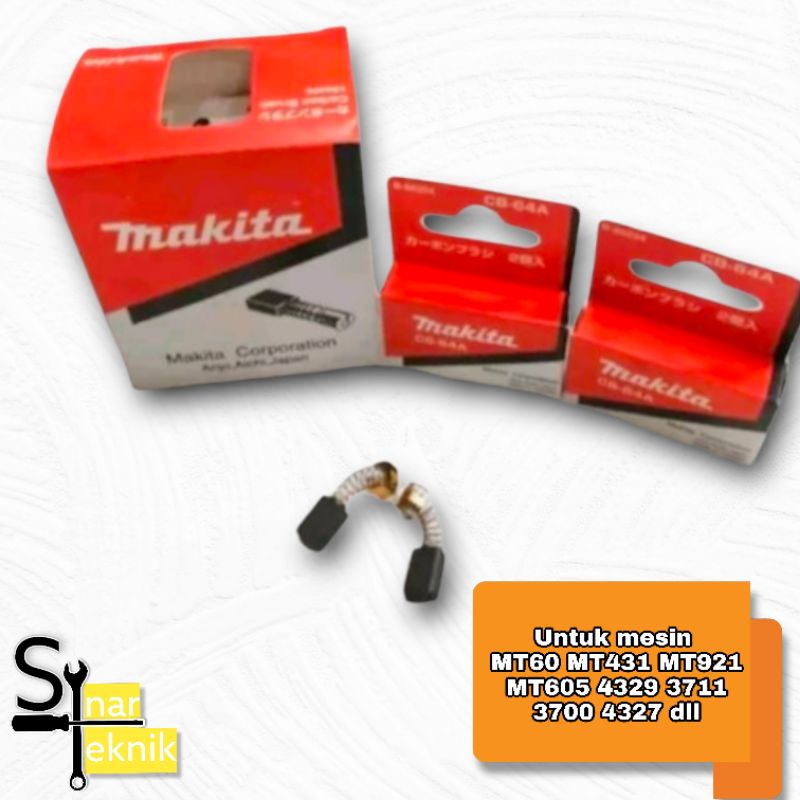 Jual Carbon Brush CB 64 Makita Per Box 10 Set Spul Sepul Arang Bostel