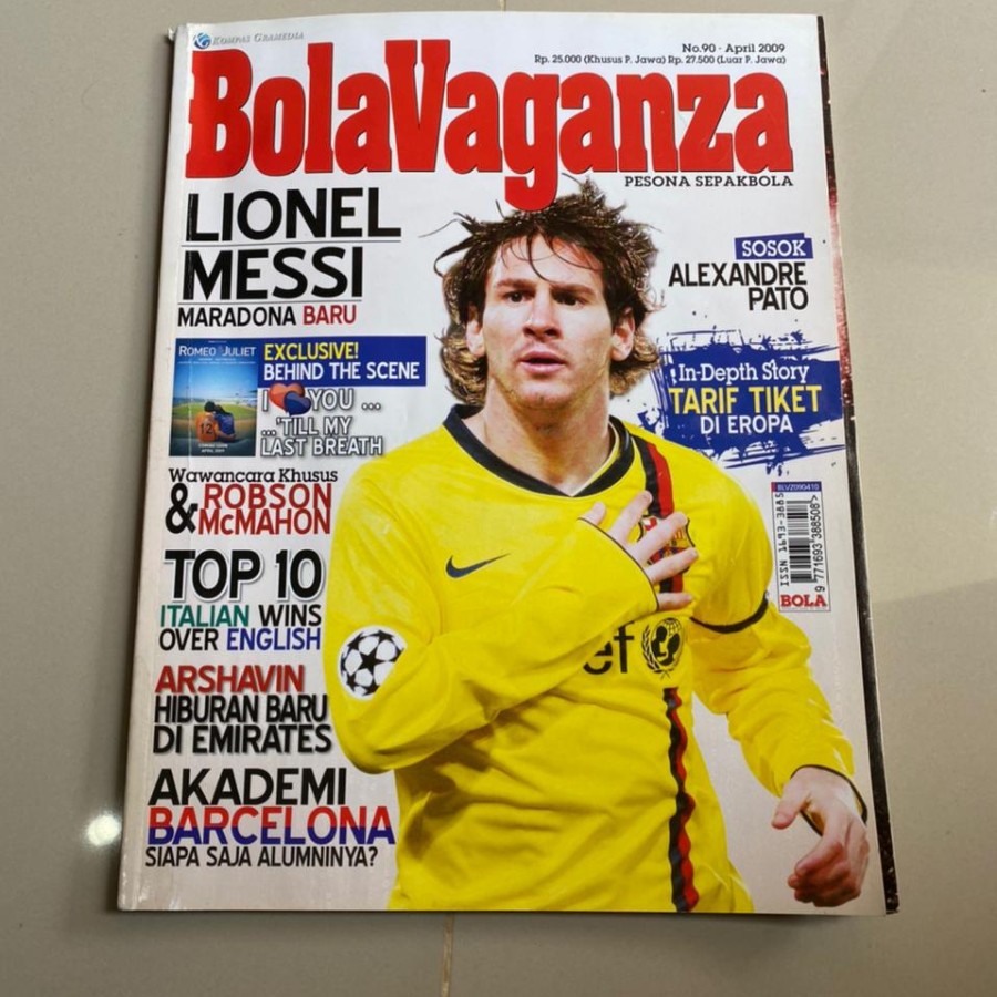 Jual Majalah Bola Vaganza No 90 April 2009 Cover LIONEL MESSI Shopee