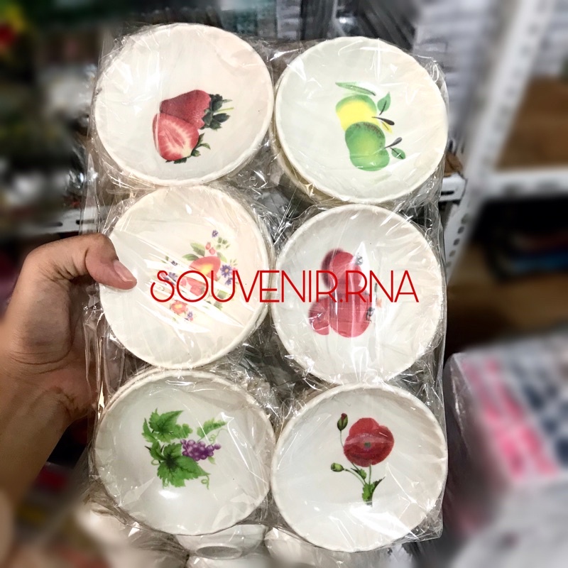 Jual Souvenir 50 Pcs Mangkok Sambal Bulat Gerigi Bahan Melamin Kemasan