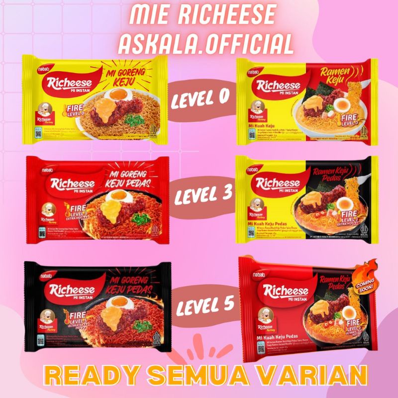 Jual Mie Instan Viral Richeese Mi GORENG Mi Ramen Kuah Keju Lv 0