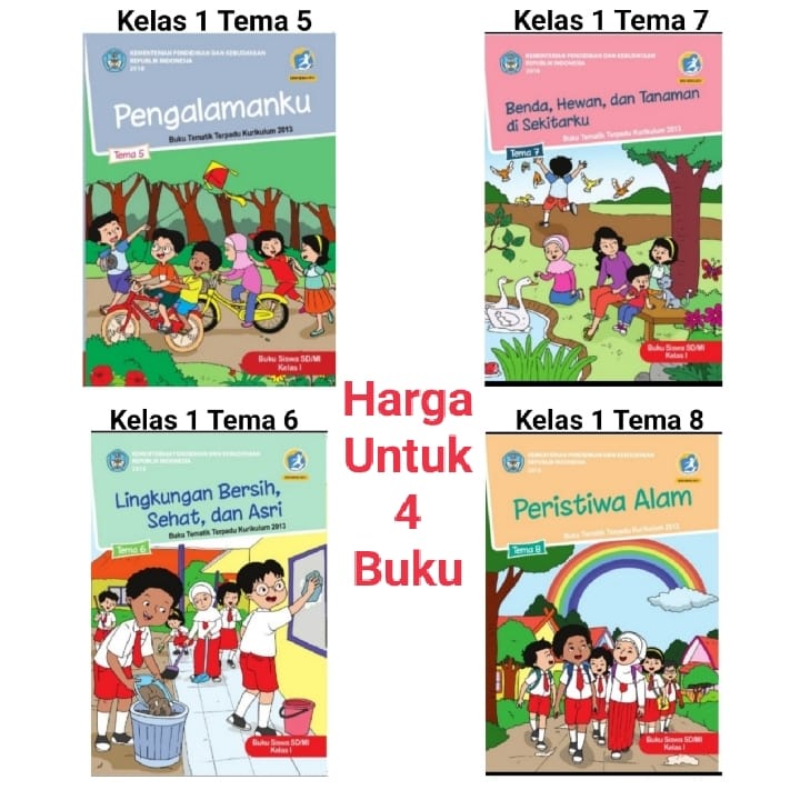 Jual Paket Buku Tematik Kelas 1 Tema 5 6 7 8 Revisi 2017 Semester 2