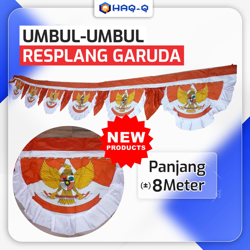 Jual Bendera Resplang Merah Putih Gelombang Wiru Lambang Garuda