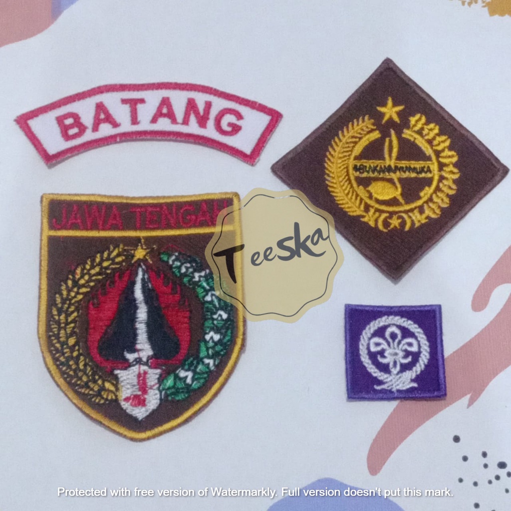 Jual Set Atribut Seragam Pramuka Logo Tunas Kelapa Dan Wosm Logo